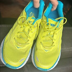 Hoka One One women’s  Lime and Teal Sneakers